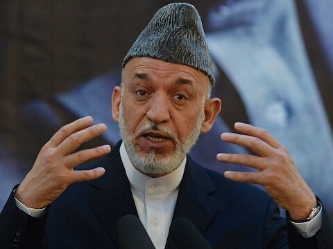 De Afghaanse president Hamid Karzai.