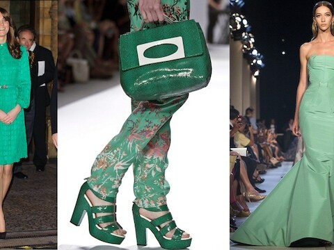 Kate Middleton en modellen op de catwalk