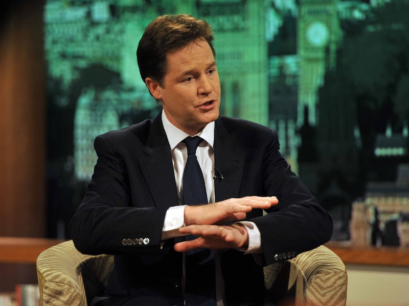 De Britse vicepremier tijdens zijn interview met de BBC.