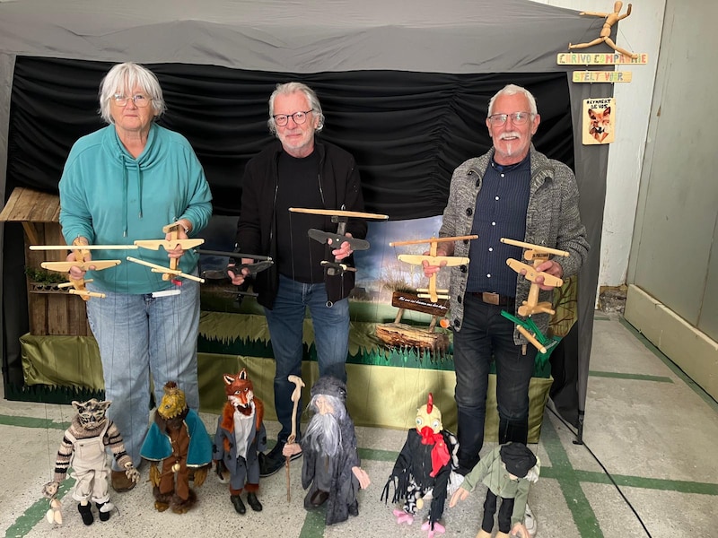 Christine, Ivo en Peter vormen samen marionettencompagnie CHRiVO uit Lokeren
