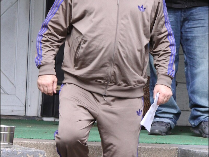James Gandolfini op de set van 'Animal Rescue' in New York.