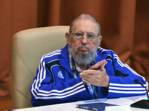 Fidel Castro vandaag. Oud, maar niet verzwakt in zijn antikapitalistische overtuiging.