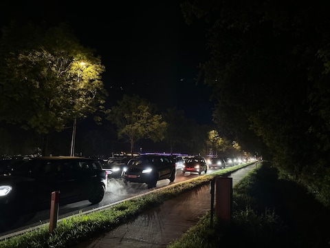 Aan de uitrit van The Hive was er stapvoets verkeer op de Werchtersesteenweg. De grote files bleven uit.
