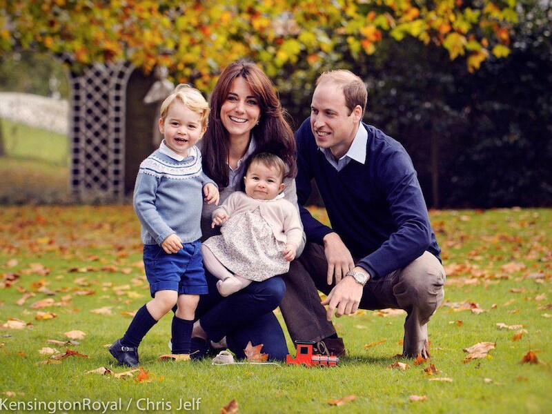 William en Kate met prins George en prinses Charlotte.