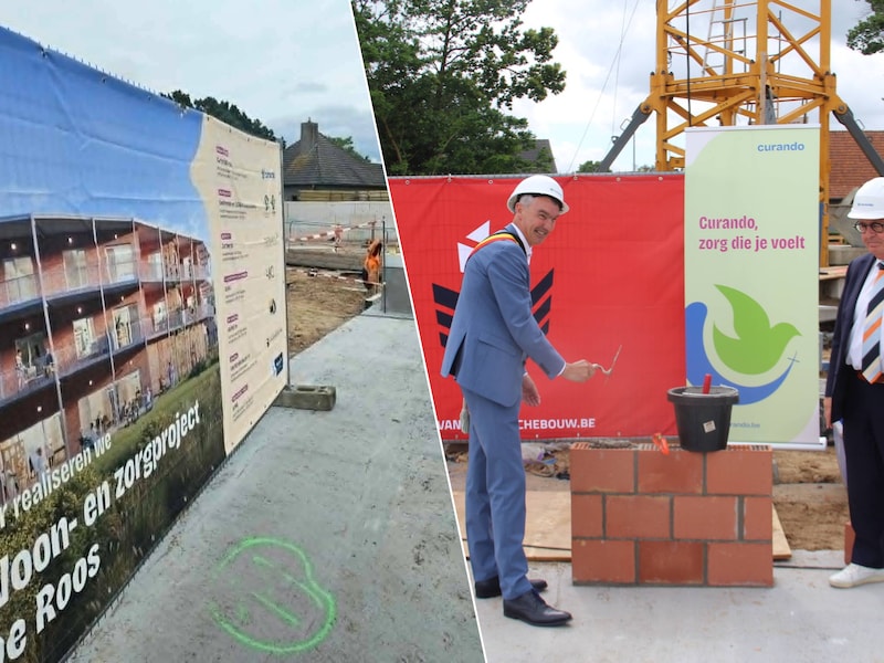 Nieuwe zorgsite van 8,5 miljoen euro krijgt vorm van een roos: “Eerste steen gelegd voor unieke plek in Oostrozebeke”