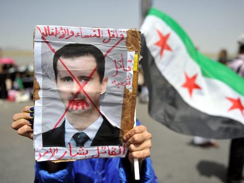 Protest in Jemen tegen het regime van Assad.