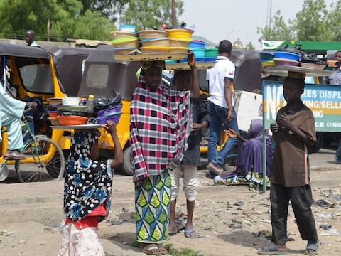 Kinderen in de Nigeriaanse stad Maiduguri.