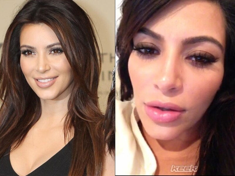 Kim Kardashian voor haar zwangerschap vs. Kim K. gisteren.