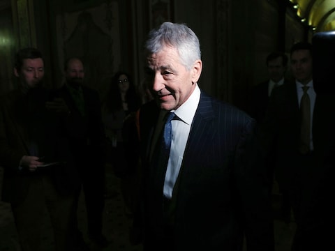 De kandidaat voor minister van Defensie Chuck Hagel.