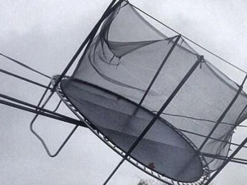 In tegenstelling tot wat de NMBS tweette, was deze trampoline niet de oorzaak van de treinvertragingen.