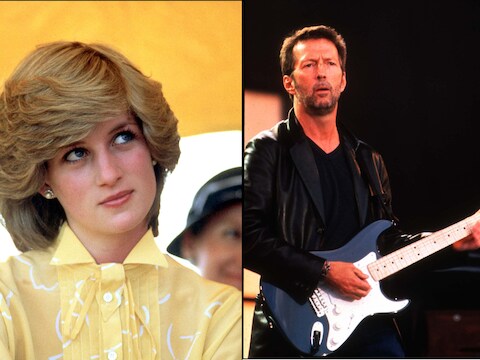 Prinses Diana en Eric Clapton. "Ze gooiden elkaar wellustige blikken toe", verklaart een gemeenschappelijke vriend in de nieuwe biografie van Clapton.