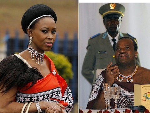 Mswati III met een van zijn nu dertien vrouwen.