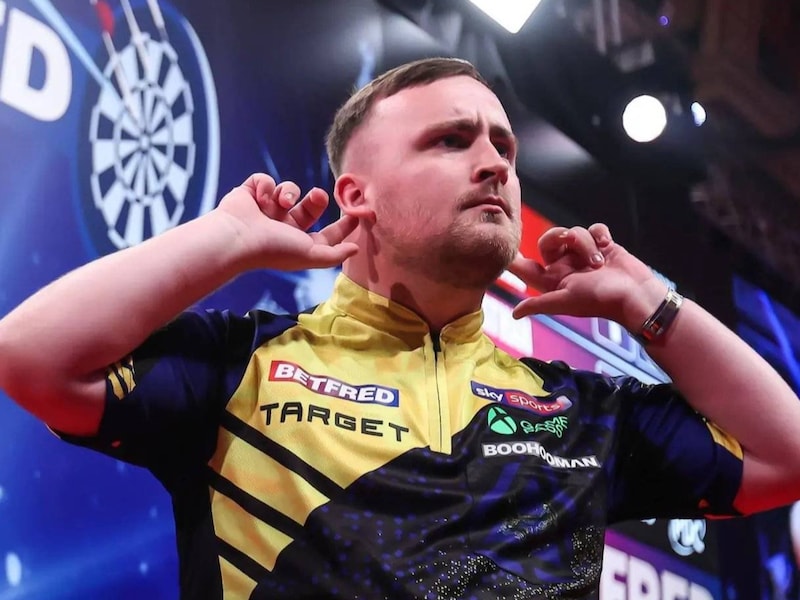 Luke Littler op de World Matchplay.