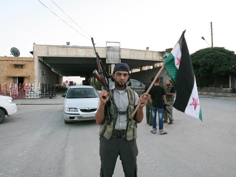 Archieffoto: een Syrische rebel in Bab al-Salam.