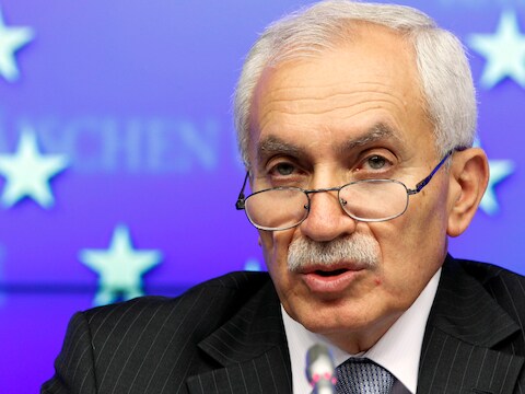 Cypriotisch minister van Financiën, Vassos Shiarly.