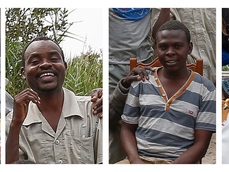 Zimako (26) uit Nigeria, Omar (25) en Ismael (20) uit Soedan en Amjid (27) uit Libië. "Ismael is onze baby, wij zorgen voor hem", zegt Omar.