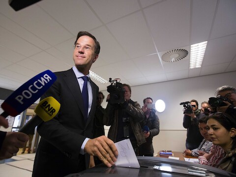 Nederlands premier Mark Rutte bracht eerder vandaag zijn stem uit