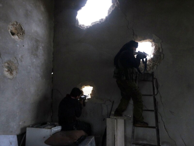Syrische rebellen in Aleppo.