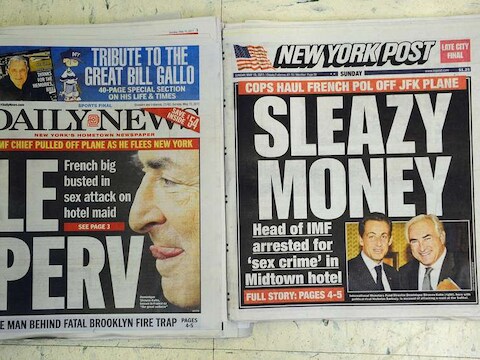 De New Yorkse kranten pakken breed uit met de arrestatie van Strauss-Kahn.