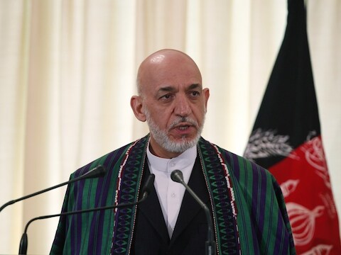 De Afghaanse president Hamid Karzai.
