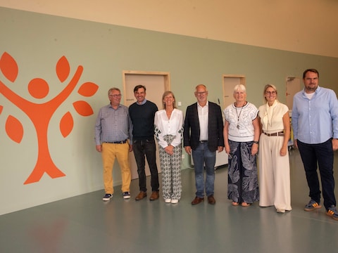 Rondleiding in de nieuwe basisschool De Plataan in Destelbergen.