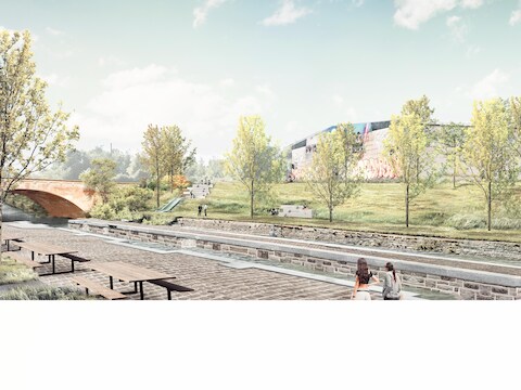 Een tekening van het toekomstige Transit W in Mechelen.