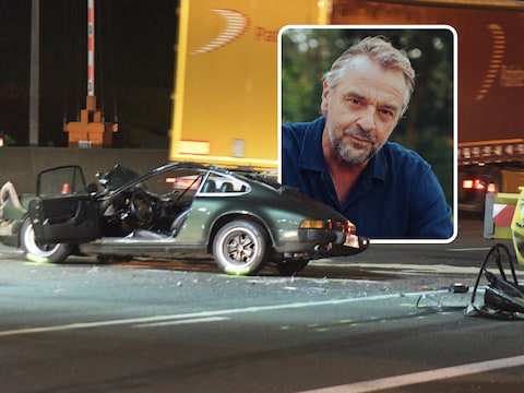Tom Waes’ Porsche na de crash.