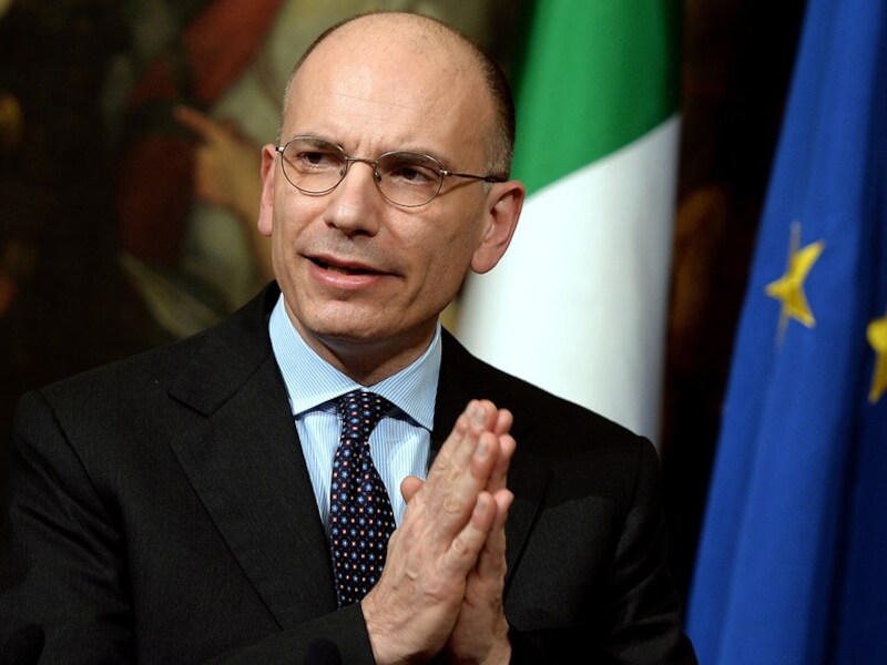 De Italiaanse premier Enrico Letta.