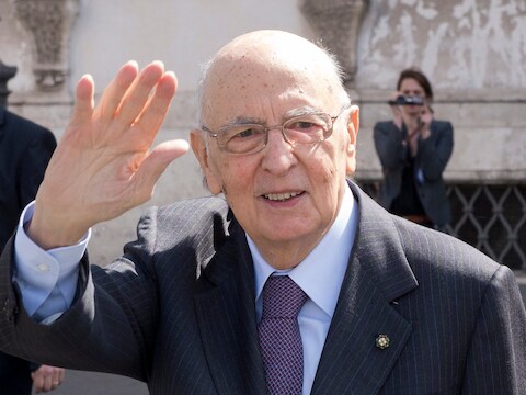 De afscheidnemende Italiaanse president Napolitano.