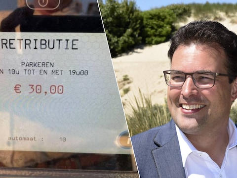 De parkeerautomaten in Bredene vermelden een retributie van 30 euro., Kristof Vermeire Team Bredene