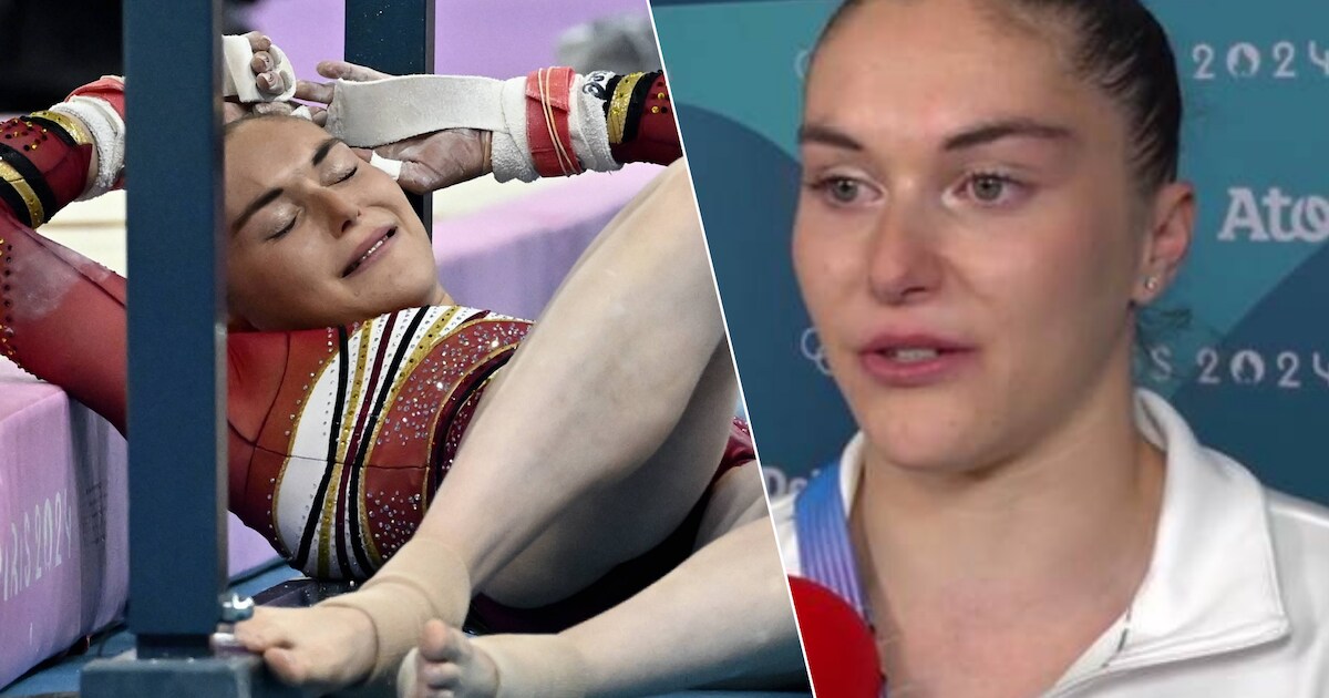 “Het was eng en pijnlijk”: turnster Maellyse Brassart valt hard tijdens ...