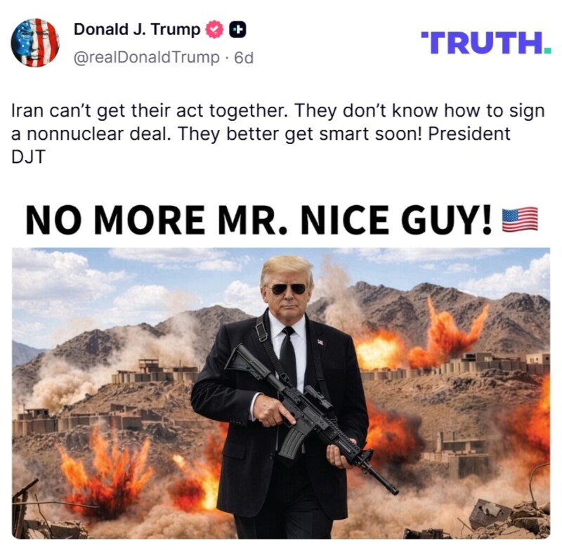 “No more Mr. Nice guy!” was the message to Iran last week.
