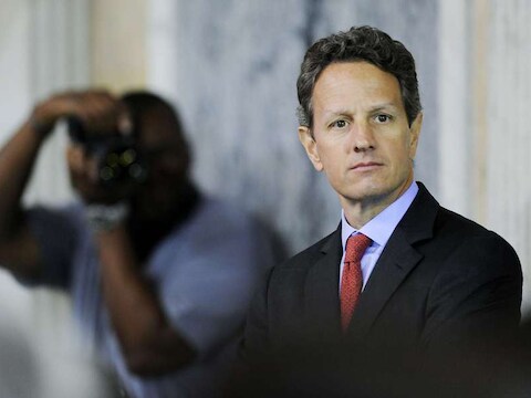 De Amerikaanse minister van Financiën, Timothy Geithner.