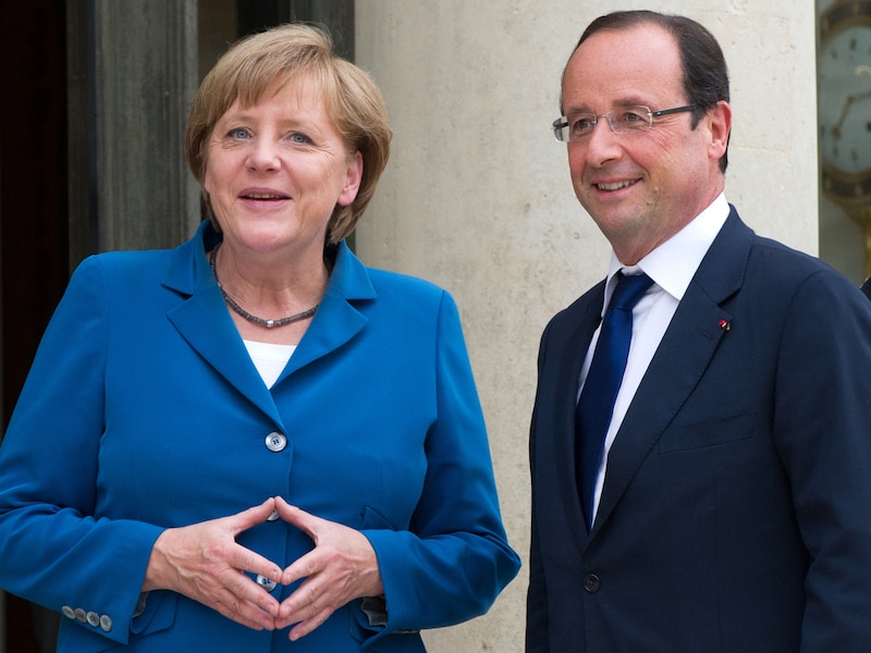 Angela Merkel en Francois Hollande.