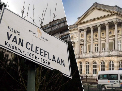 De vechtpartij gebeurde in de Filips Van Cleeflaan. De twee beklaagden werden eerst vrijgesproken, maar staan nu voor het hof van beroep in Gent (foto rechts).