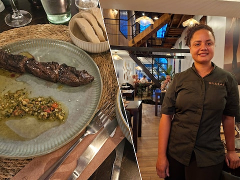 Sharing menu in restaurant Brasas in Zottegem., Chef Vasti van restaurant Brasas in Zottegem.