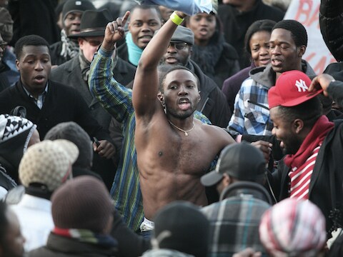 Beelden van een eerdere manifestatie tegen de herverkiezing van Kabila.
