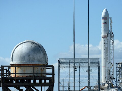 De Cygnus staat klaar voor de lancering op de NAS-basis Wallops..