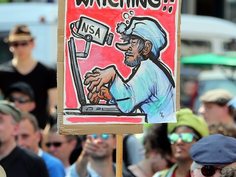 Vorige maand werd onder meer in Berlijn gedemonstreerd tegen de Amerikaanse spionagepraktijken.