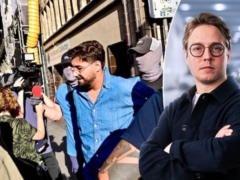 Groen-voorzitter Aimen Horch werd maandagavond aangehouden door de politie. Rechts: politiek journalist Timmie van Diepen.