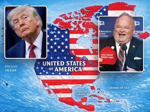 Bizarre kaart van Trump op Truth Social, links: Donald Trump, rechts: Amerikaanse ambassadeur in Ijsland, Billy Long.