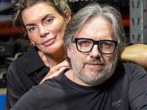 Frank verstraeten en Ina Grieten in hun magazijn.