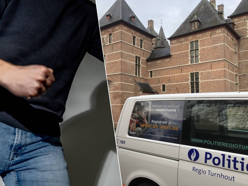 Illustratiebeeld en een combi van Politie Regio Turnhout aan de rechtbank.