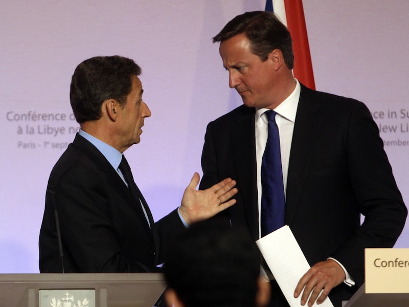 Nicolas Sarkozy en David Cameron.