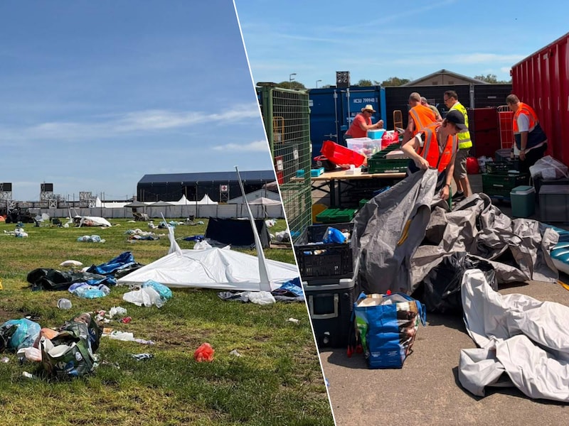 “Zelfs stoeltjes in perfecte staat worden achtergelaten”: festivalafval op Graspop krijgt tweede leven dankzij Sjans, Foodsavers en Klus & Verhuis