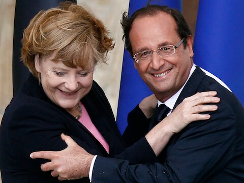 De relaties tussen de Duitse bondskanselier Angela Merkel en de Franse president Hollande zijn al een tijdje niet meer zo goed.