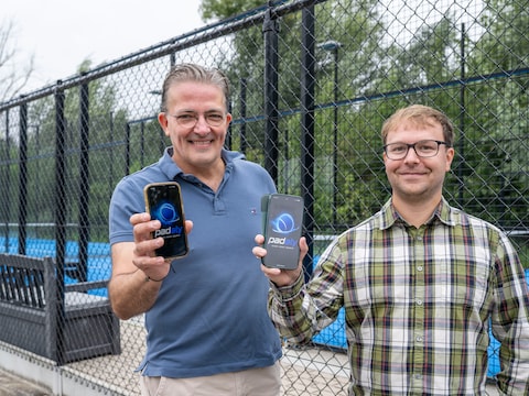 Sammy en Joni hebben samen de app ontwikkeld. 