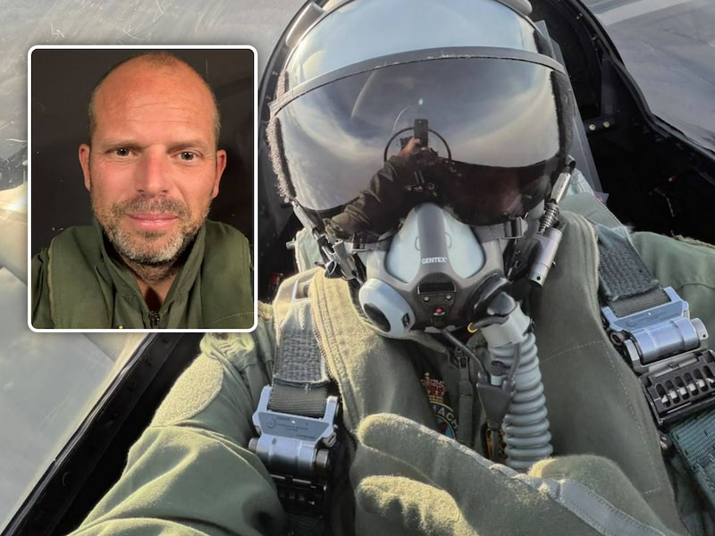 Defensieminister Theo Francken (N-VA) in een F16.