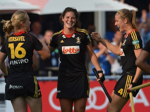 Anouk Raes (midden) scoorde de openingstreffer