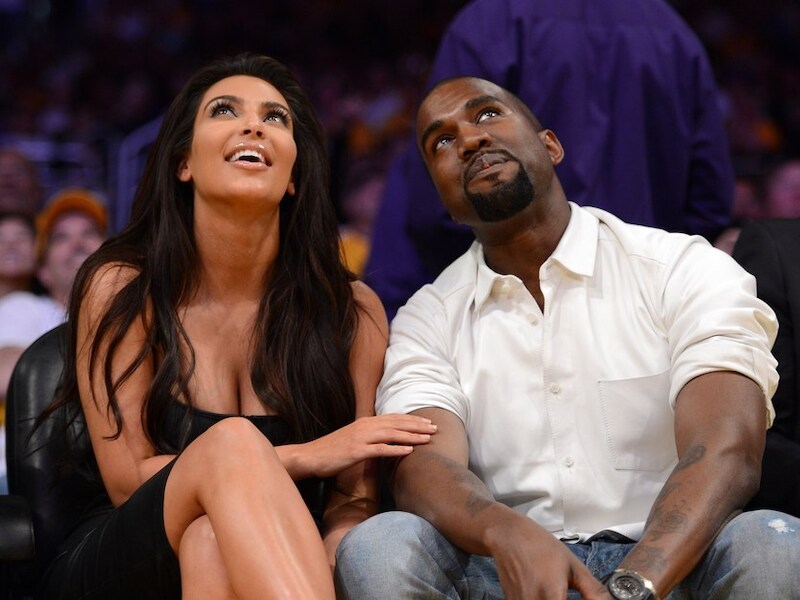 Kim Kardashian (links) en Kanye West.